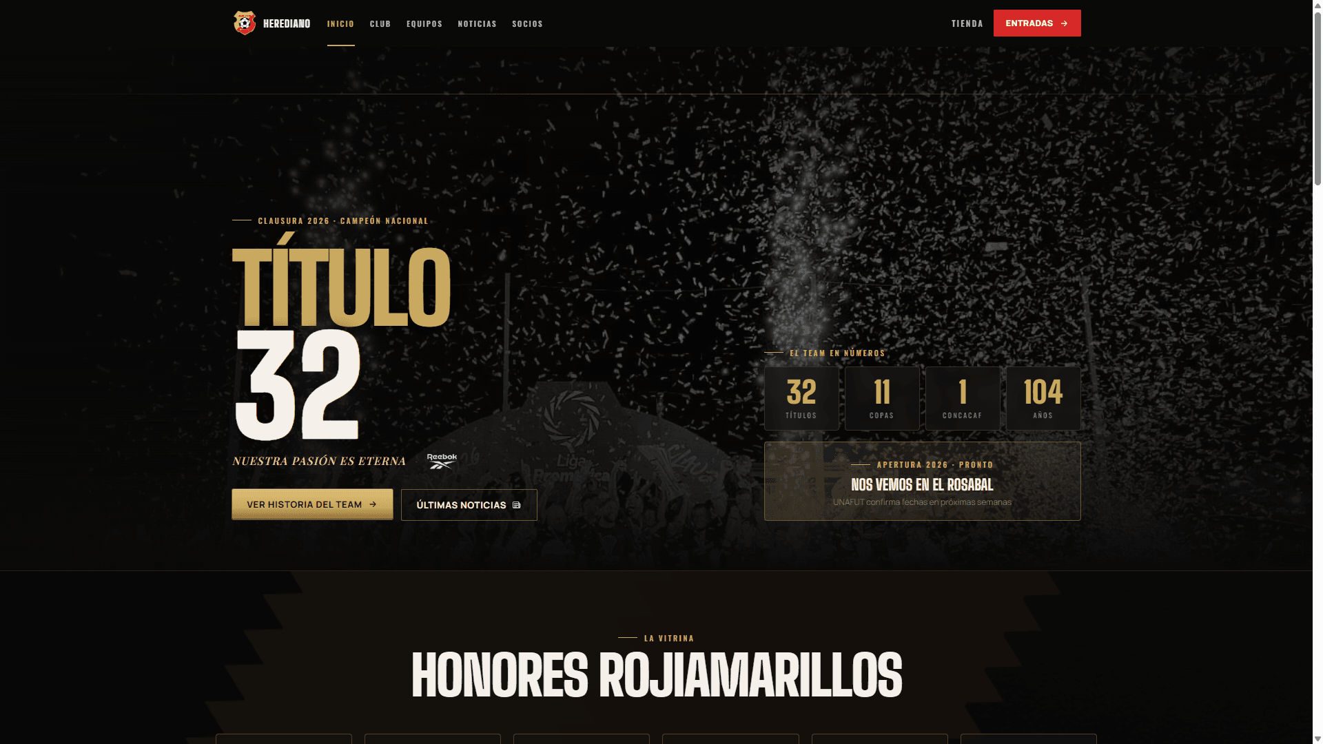 herediano.com — sitio oficial del Club Sport Herediano construido por RatLab